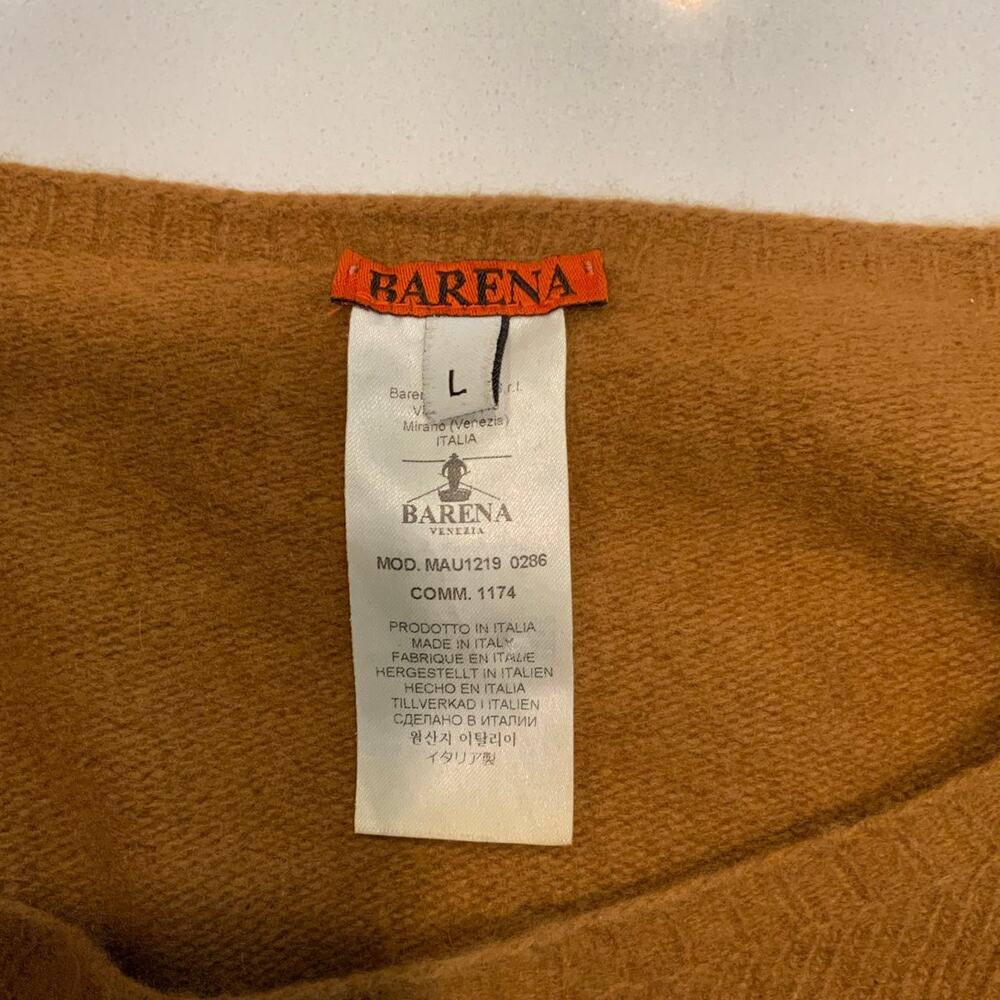 Barena Italy Wool Cashmere Sweater L Beige Camel Minimalist Luxury Preppy - Picture 4 of 4